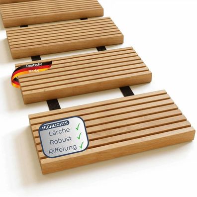 Rollweg Garten Holz THEO 35 Breit L?rchenholz 2,5m L?nge Gartenweg aus Holzplatten