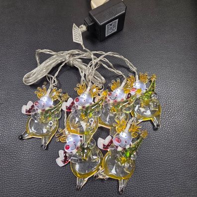 Deko LED Acryl-Lichterkette Rentier 6er 1,25m Best Season 458-56