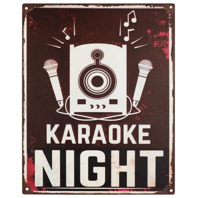 Moritz Blechschild 20 x 25 cm Karaoke Night Retro Vintage Tin sign Wand Dekoration