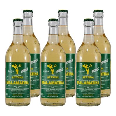 Retsina Malamatina Weißwein -trocken- (6 x 0,5L)