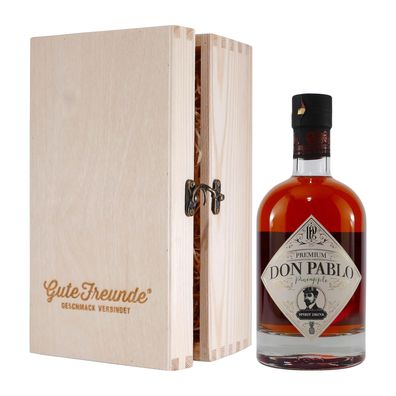 Don Pablo Pineapple Spirit Drink mit Geschenk-Holzkiste