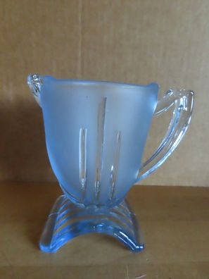 Milchkännchen Milchgießer blau Glas Bogen als Fuß ca. 10,8 cm H