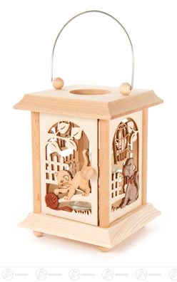 Tischlaterne Katzen mit Glaseinsatz für Teelicht oder Votivkerze 12cmx17cmx12cm