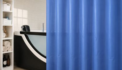 Leifheit Bio Electric Blue Duschvorhang 120x200 cm PEVA PVC-frei Blau Wasserabweisend