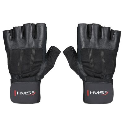 HMS RST04 Trainingshandschuhe Leder Schwarz Größe S für Fitness