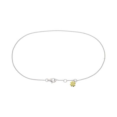 Fußkette Silber 925 mit vergoldetem Kleeblattanhänger JL10-04-3763