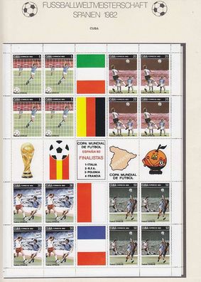 KUBA CUBA [1982] MiNr 2685-88 ( O/used ) Fußball soccer Bogen [A02]