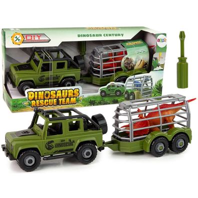 Leantoys Auto Terenowe Transporter Do Rozkr?cania DIY Zielony Dinozaur