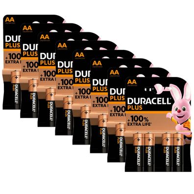 8x Duracell Plus AA Mignon 1,5V Alkaline Batterien MN1500 LR06 4er Blister