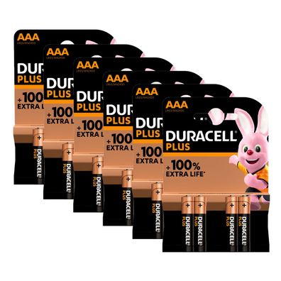 6x Duracell Plus AAA Micro Batterien LR03 1,5V Alkali Mangandioxid 4er Blister