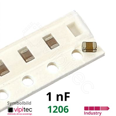 1 nF 1206 SMD-Keramikkondensatoren | 10% 50V 125°C X7R 1nF Kerko