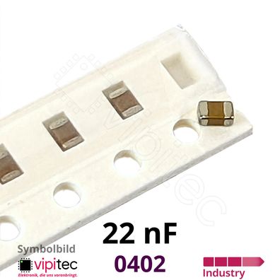 22 nF 0402 SMD-Keramikkondensatoren | 10% 50V 125°C X7R 22nF Kerko