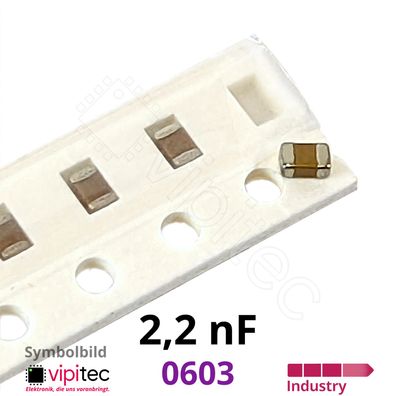 2,2 nF 0603 SMD-Keramikkondensatoren | 10% 50V 125°C X7R 2.2nF Kerko