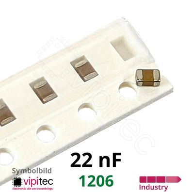 22 nF 1206 SMD-Keramikkondensatoren | 10% 50V 125°C X7R 22nF Kerko