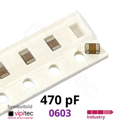 470 pF 0603 SMD-Keramikkondensatoren | 5% 50V 125°C NP0 C0G 470pF Kerko