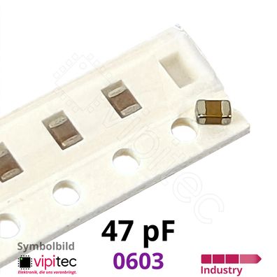 47 pF 0603 SMD-Keramikkondensatoren | 5% 50V 125°C NP0 C0G 47pF Kerko