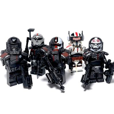 benutzerdefinierte Minifiguren Star Wars Clone Force 99 Elite schwarze Commandos