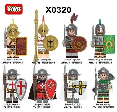 Castle Knights Armee Custom Lego Mini Figur 8 Soldaten Held Spielzeug Romer Militar