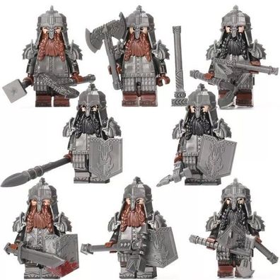 Herr der Ringe Hobbit Zwerg Armee Custom Lego Mini Figur Held Spielzeug Modell