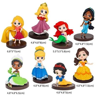 8Disney Prinzessin Schneewittchen Rapunzel Spielzeug Aschenputtel Kuchen Actionfigur