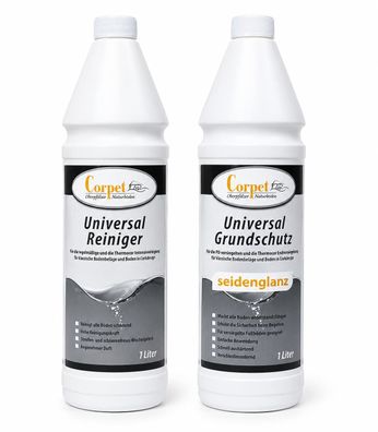 Corpet Universal-Grundschutz & Reiniger Seidenglanz 2 x 1 Liter – Bodenpflege Set