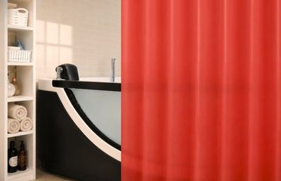 Spirella Duschvorhang Bio Rot 120x200 cm PEVA PVC-frei Matt Wasserabweisend