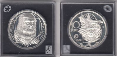 Italien Silber PP/Proof 10 Euro 2006 Leonardo da Vinci, K.M. 285