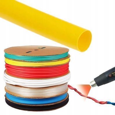 Rosfix Schrumpfschlauch Gelb 3mm 1m – 2:1 Ratio | 1000V, -30 125°C