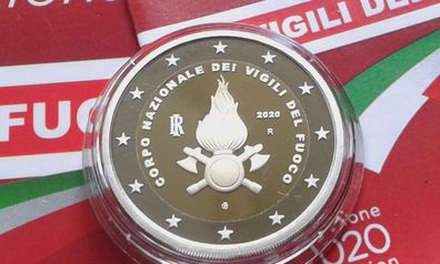2 euro 2020 Italien PP Feuerwehr vigili de fuomo 2 euro 2020 PP Italien Feuerwehr
