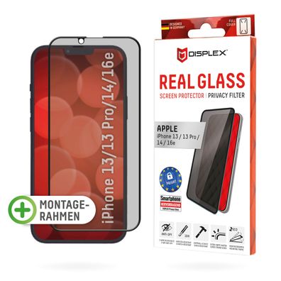 Displex Sichtschutz / Privacy Panzerglas vollflächig Apple iPhone 13/13 Pro/14/1