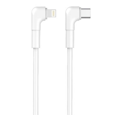 Maxlife MXUC 09 USB C auf iPhone Winkelkabel 1 m 27W Weiß
