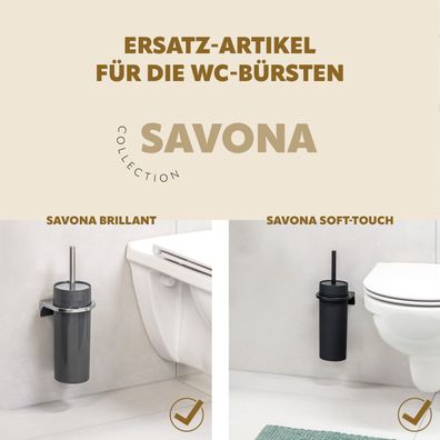 bremermann Bad-Serie SAVONA - Ersatzbürstenköpfe Set, schwarz