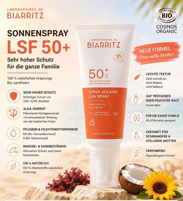 Laboratoires de Biarritz Sonnenspray LSF 50+ Bio Familie 150 ml