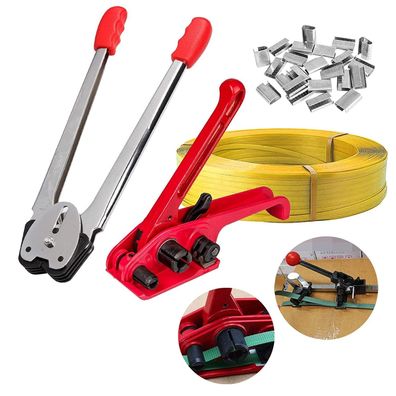Manuelles Umreifungsset Spanngerät 100 m Band 13 mm 50 Clips