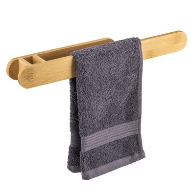 eluno Handtuchhalter, selbstklebende Handtuchstange aus Bambus