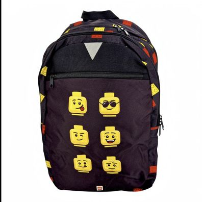 LEGO Extended Backpack Faces Black Kinder Rucksack Gesichter