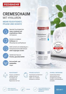 Pedibaehr Cremeschaum Hyaluron 125 ml Fußpflege trockene sensible Haut