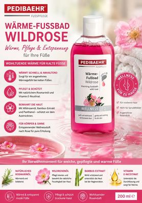 Pedibaehr Wärme-Fußbad Wildrose 200 ml Wellness Fußbad trockene Haut
