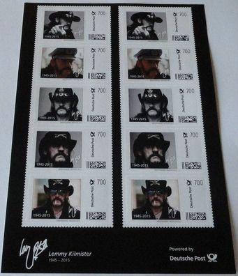 Lemmy Kilmister Briefmarken - Motörhead 10er Set Briefmarken a 7 Euro