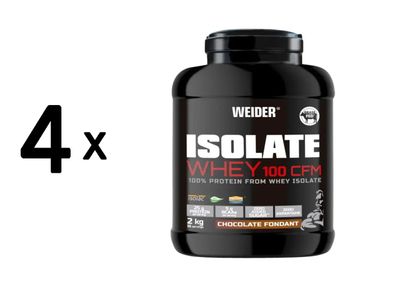 4 x Weider Isolate Whey 100 CFM (2000g) Chocolate Fondant