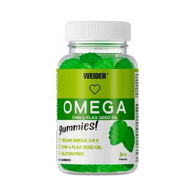 Weider Omega + Chia + Flax Seed Oil Gummies (50) Lime