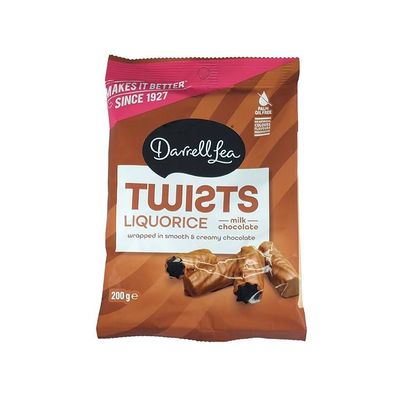 Darrell Lea Milk Chocolate Liquorice Twists 200 g
