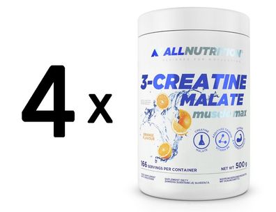 4 x Allnutrition 3-Creatine Malate, Orange - 500g