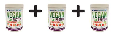 3 x Allnutrition Vegan Protein, Strawberry - 500g