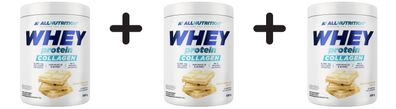3 x Allnutrition Whey Protein Collagen, White Chocolate - 500g