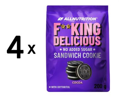 4 x Allnutrition Fitking Delicious Sandwich Cookie, Cocoa - 200g