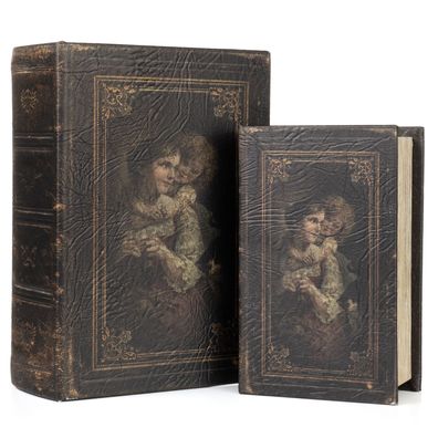 Buchhüllen Set Vintage - 2-teiliges Geheimversteck mit nostalgischem Kunstmotiv - Dek