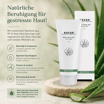 Baehr Beauty Concept - Aloe Vera Gel 99 % 75 ml | vegane Pflege für sensible Haut