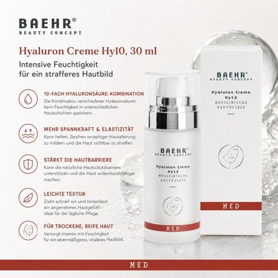 BAEHR BEAUTY Concept Hyaluron Creme Hy10 MED 30 ml Gesichtspflege