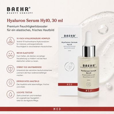 BAEHR BEAUTY Concept Hyaluron Serum Hy10 MED 30 ml Gesichtspflege